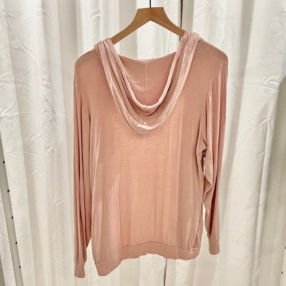 Brandy Melville Blush / Soft Pink Full Zip Hoodie Jacket - Picture 3 of 4